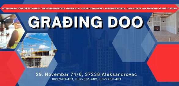 Izgradnja po sistemu ključ u ruke Građing doo Aleksandrovac