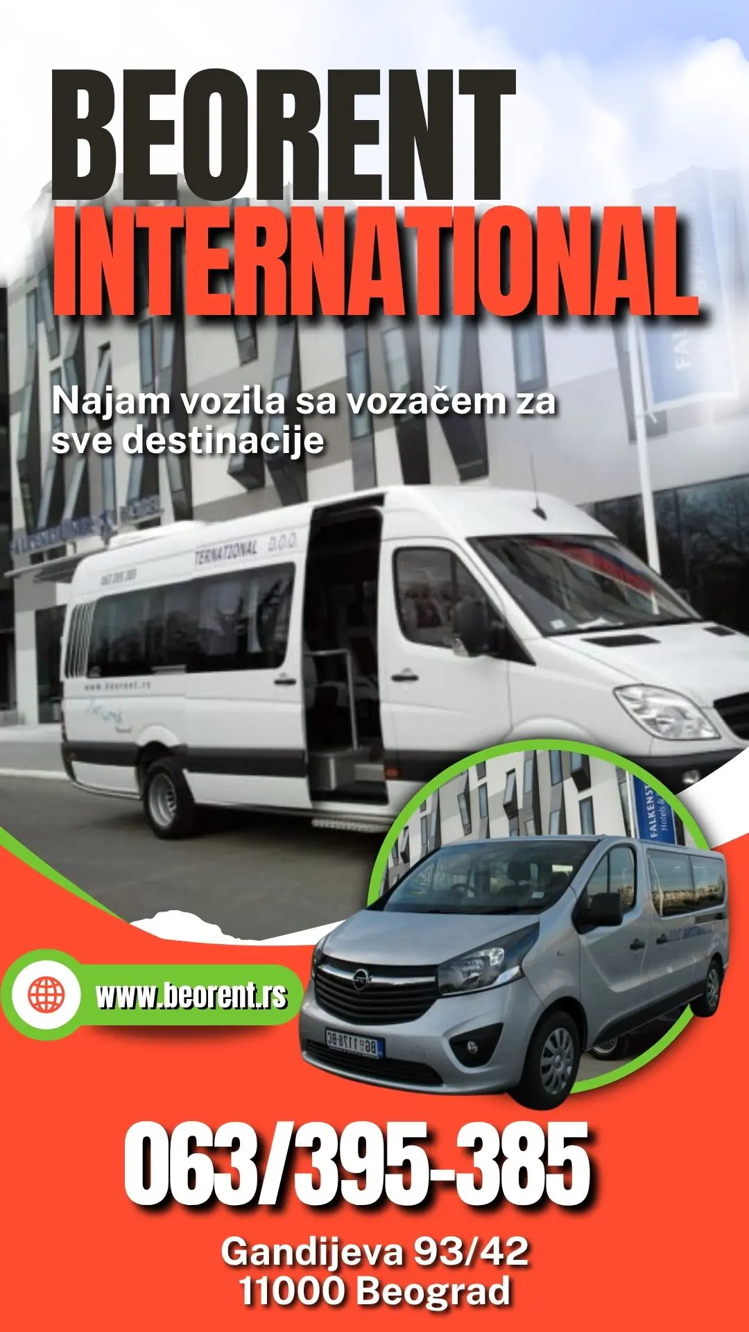 Najam vozila sa vozačem za sve destinacije Beorent International doo