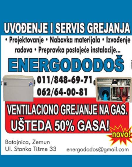Energododoš uvodjenje i servis grejnih instalacija Beograd