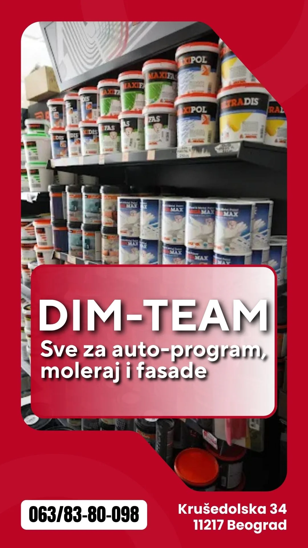 Sve za auto-program, moleraj i fasade Farbara Dim-Team Beograd
