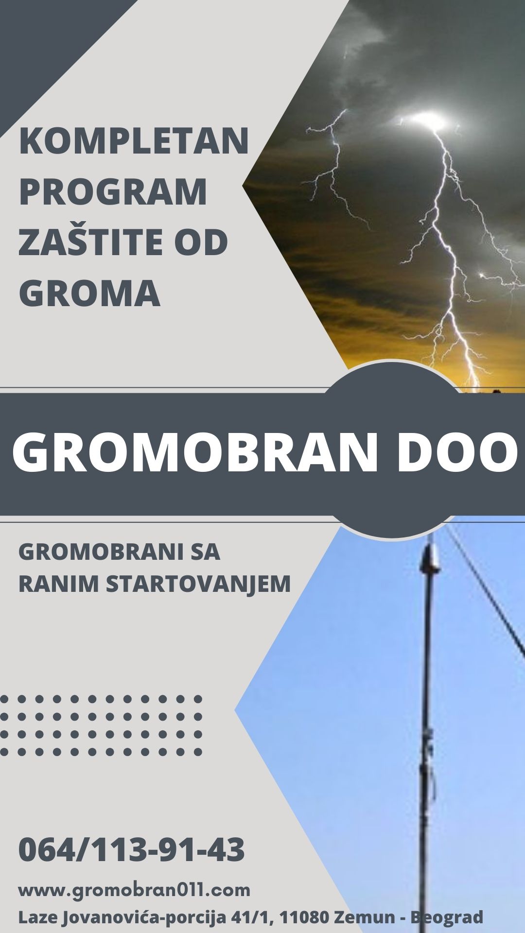 Gromobran doo proizvodnja i konstrukcija gromobrana Beograd
