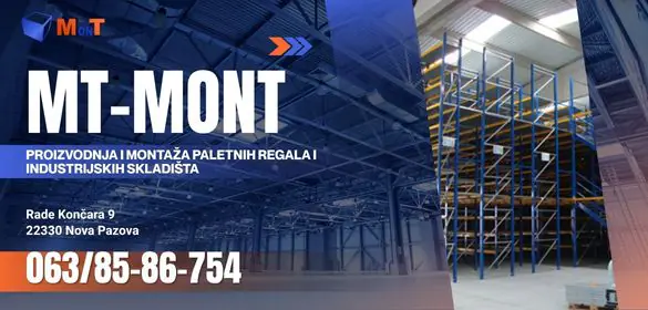 Proizvodnja i montaža paletnih regala i industrijskih skladišta MT-MONT