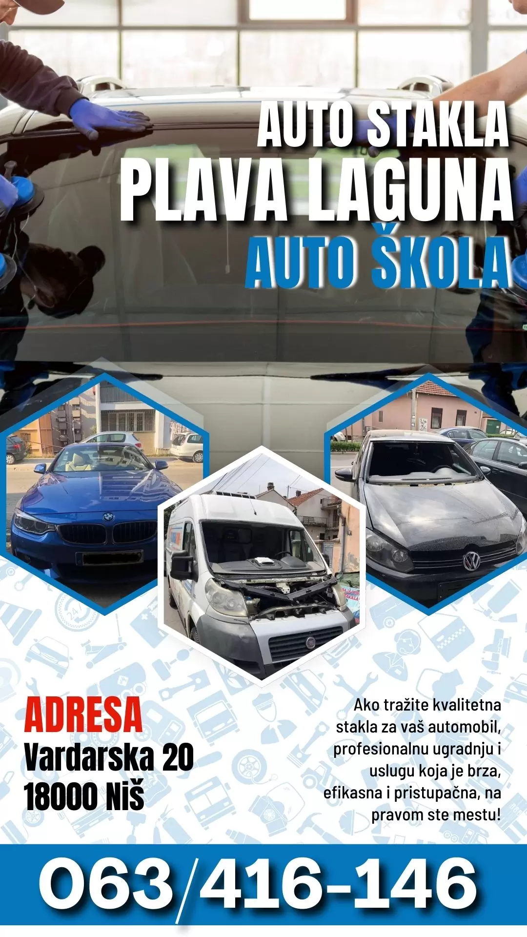 Prodaja i ugradnja auto stakala Plava Laguna Niš