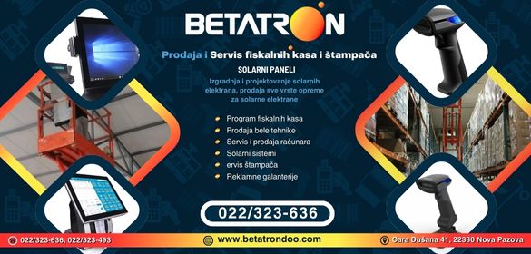 Fiskalne kase Nova Pazova | Solarni sistemi Betatron doo