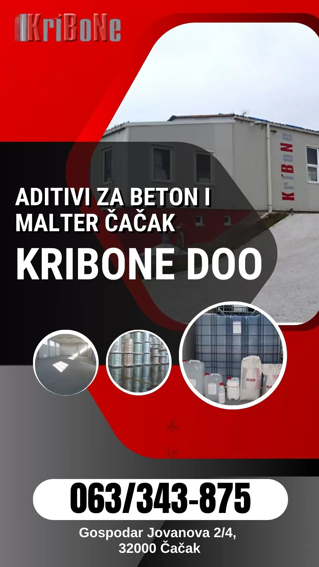 Kribone doo aditivi za beton i malter Čačak