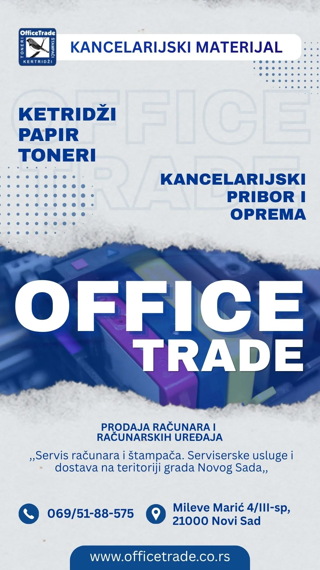 Kancelarijski i potrošni materijal za štampače Office Trade Novi Sad