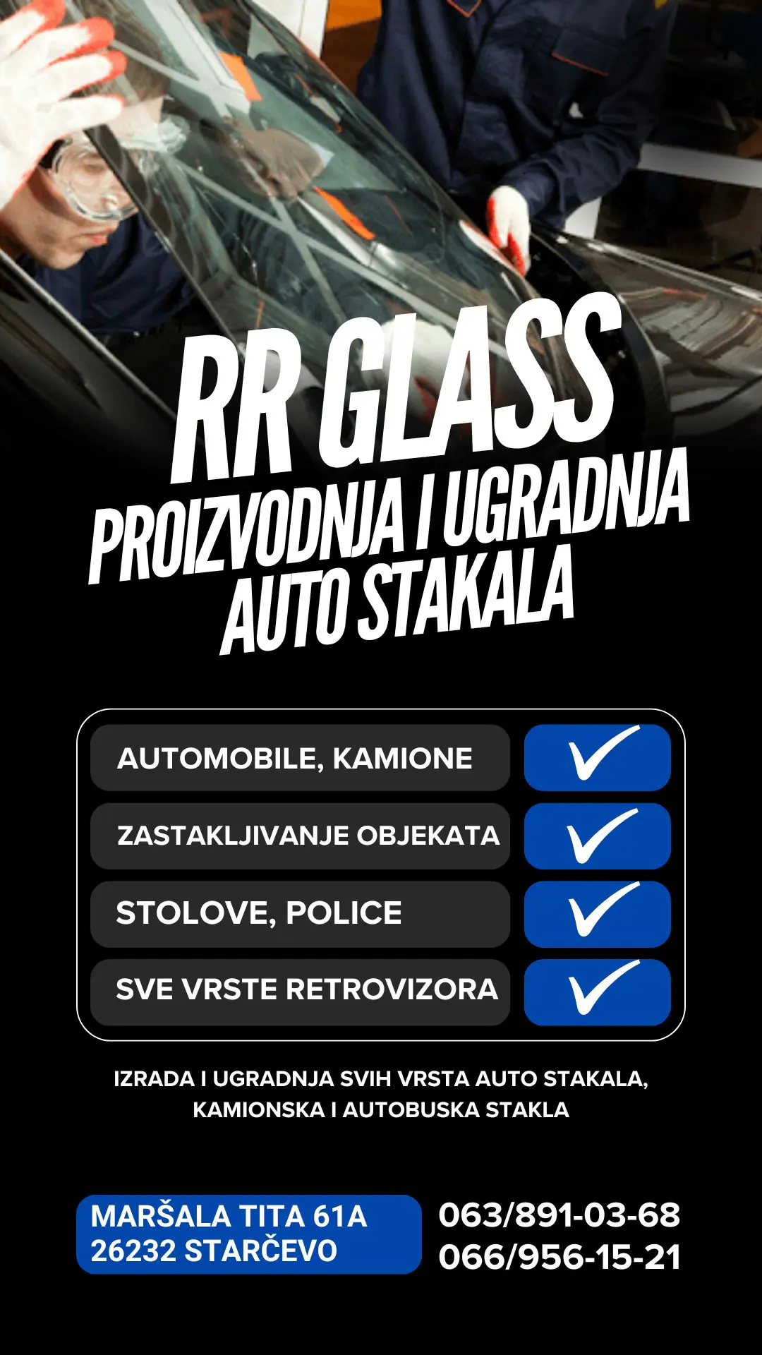 Proizvodnja i ugradnja auto stakala Pančevo RR Glass Starčevo