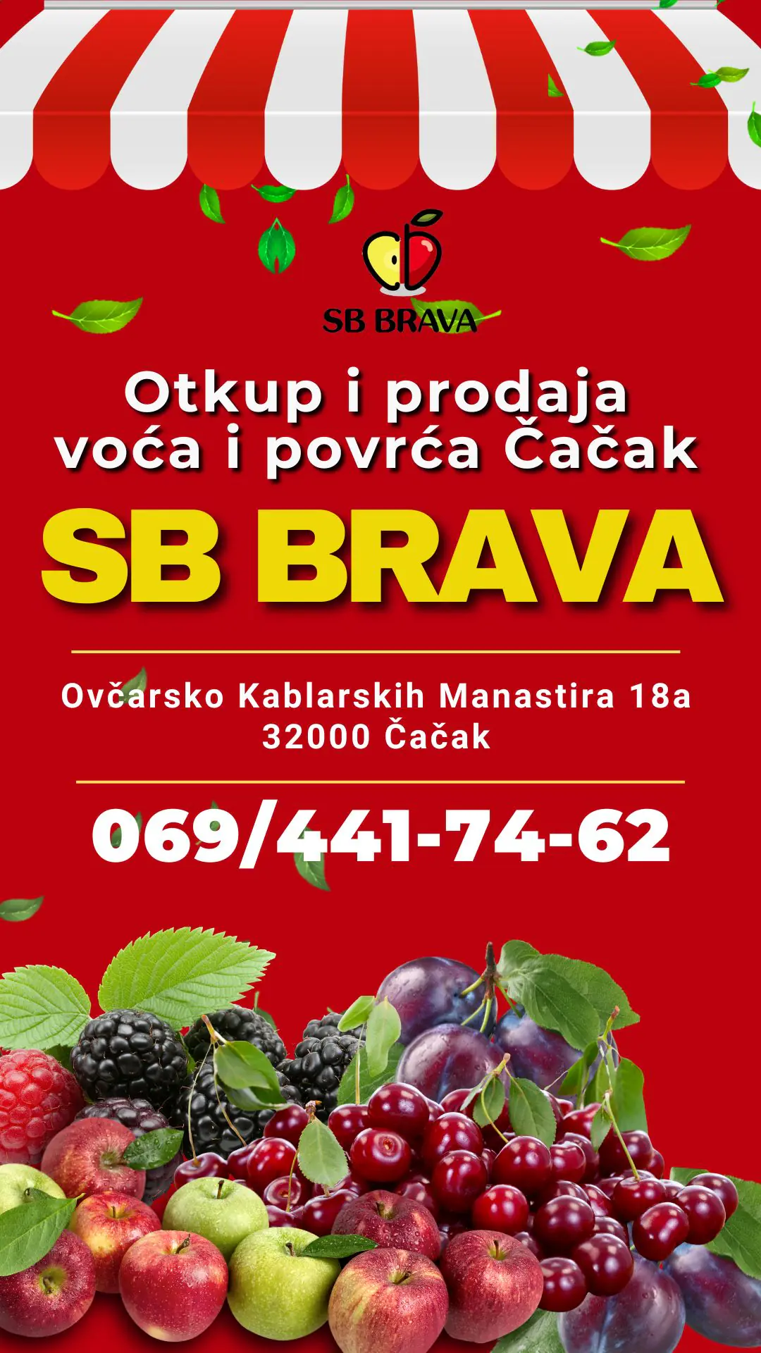SB Brava doo otkup i prodaja voća i povrća Čačak
