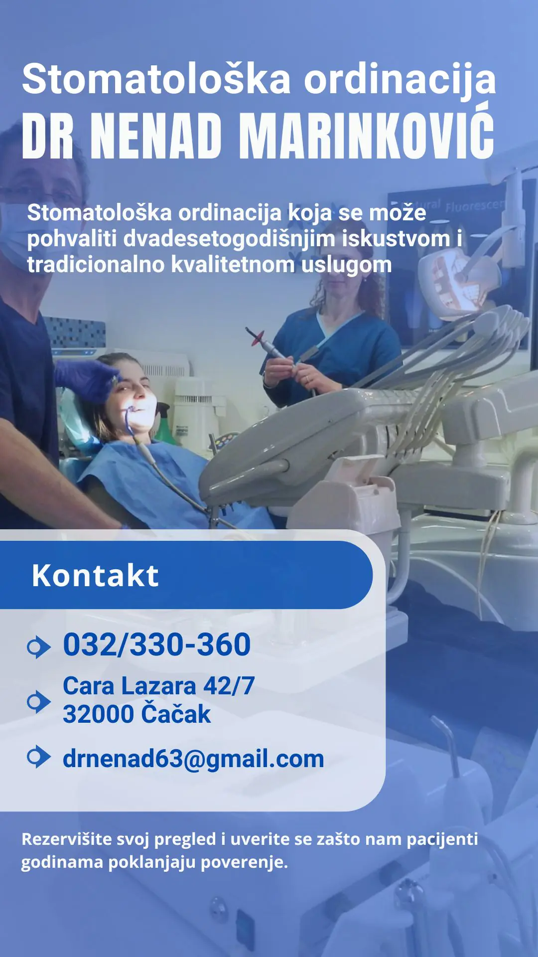 Stomatološka ordinacija Čačak dr Nenad Marinković