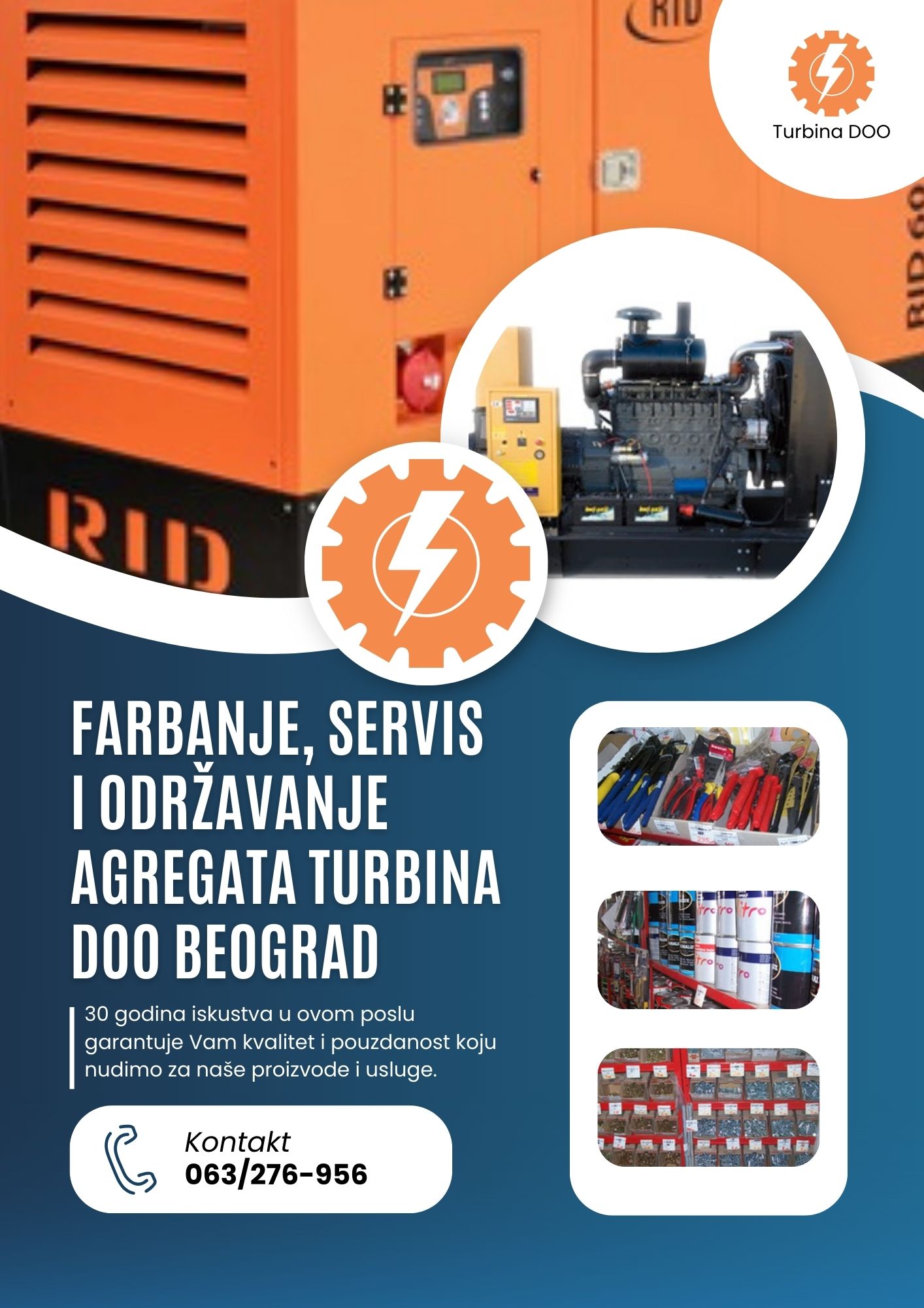 Farbanje, servis i održavanje agregata Turbina DOO Beograd