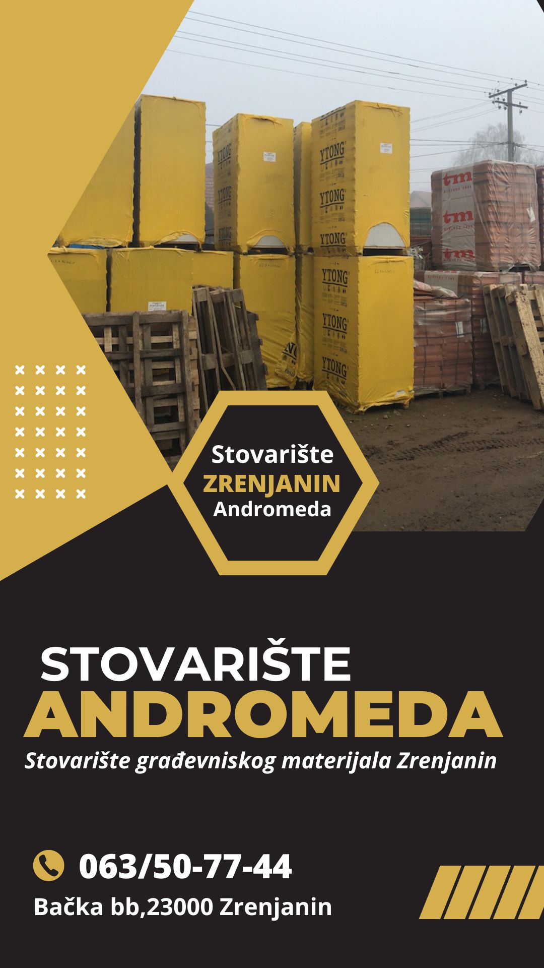 Stovarište građevniskog materijala Zrenjanin Andromeda doo
