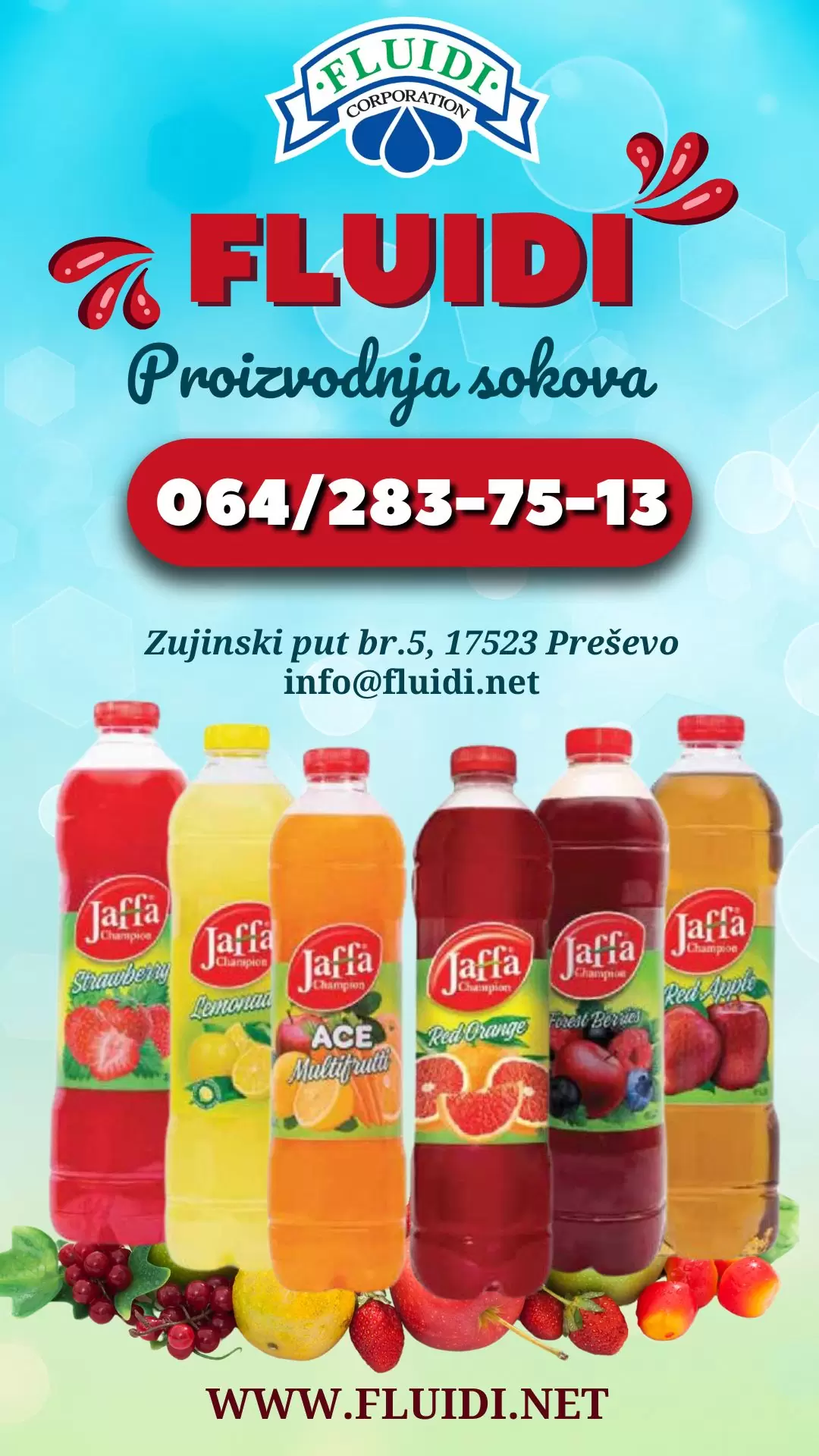 Fluidi Corporation doo sokovi Preševo