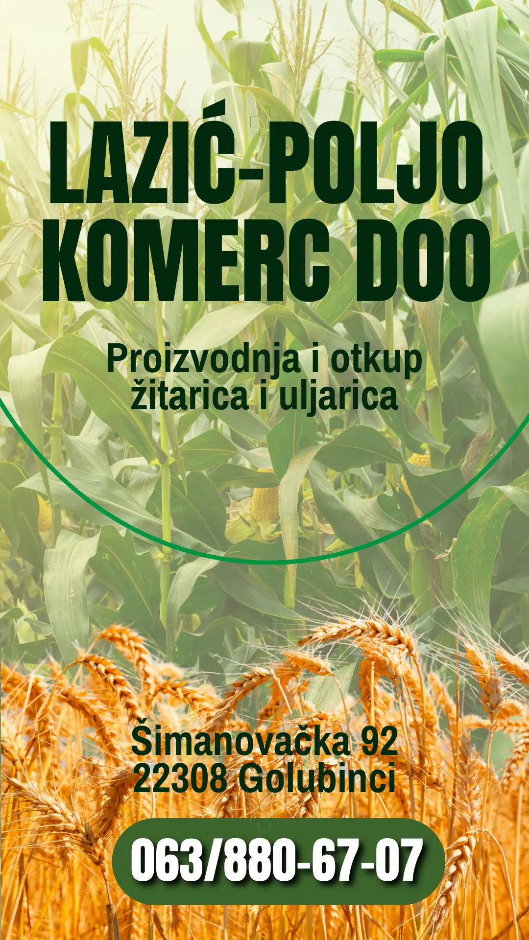 Proizvodnja i otkup žitarica i uljarica Lazić-Poljo Komerc doo