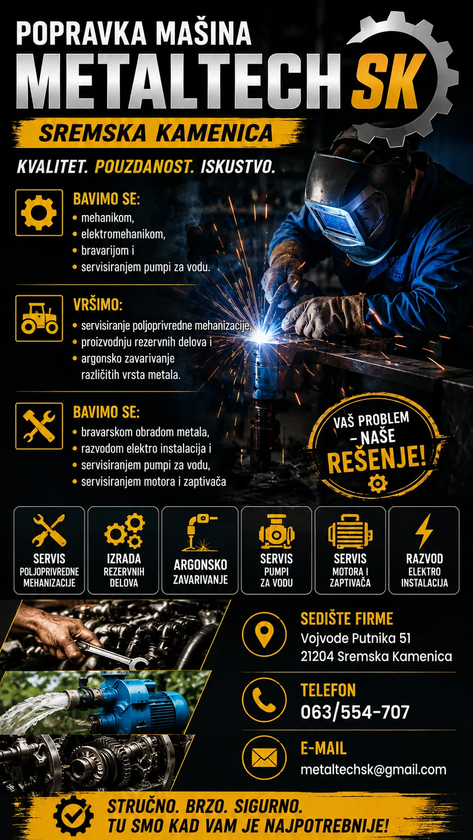 Popravka servis i obrada mašina Metaltech SK Sremska Kamenica