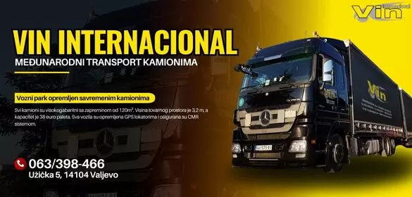 VIN Internacional transport robe kamionima Valjevo