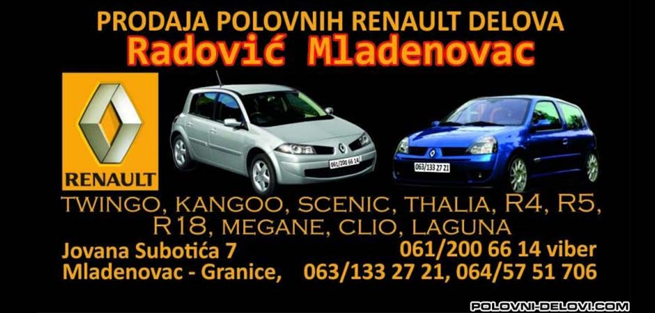 Polovni Reanult delovi | Auto otpad servis Radović Mladnovac