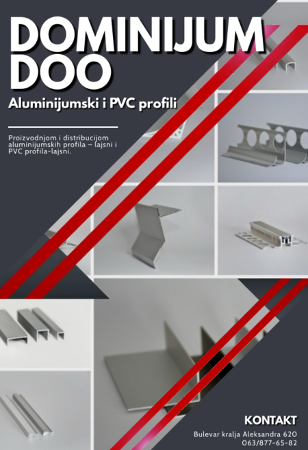 Aluminijumski i PVC profili i lajsne Dominijum doo Beograd