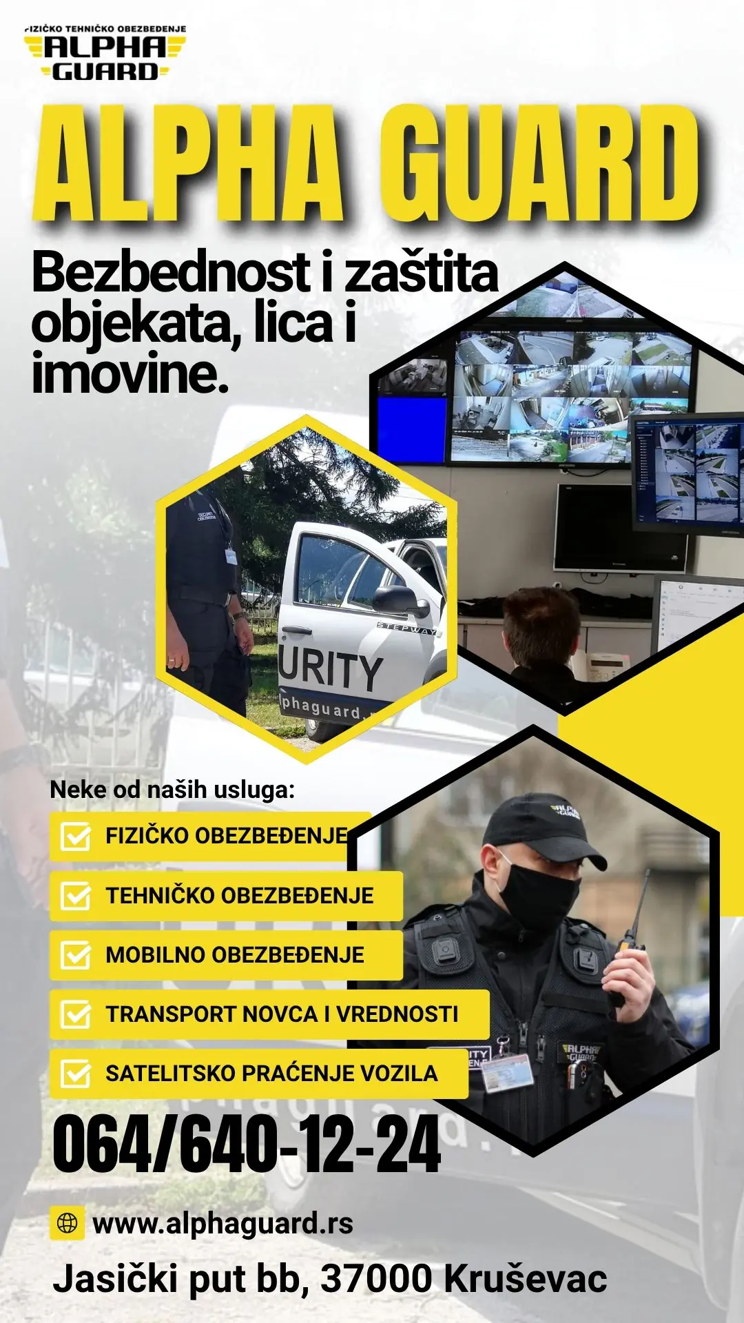 Fizičko obezbedjenje objekata i lica Alpha Guard doo Kruševac