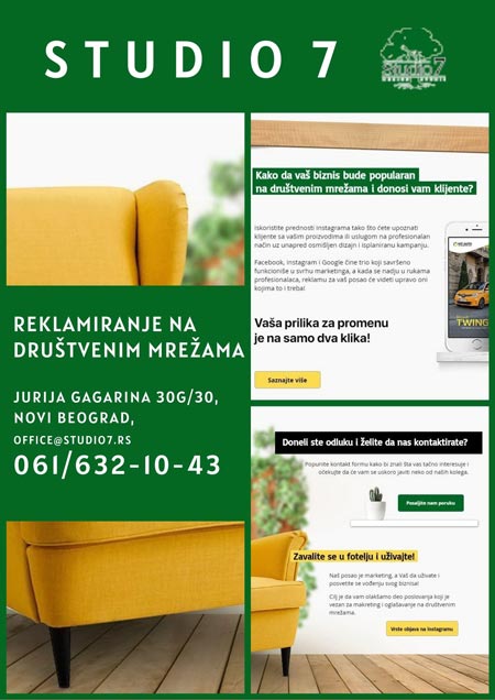 Reklamiranje na društvenim mrežama Studio 7 Beograd 