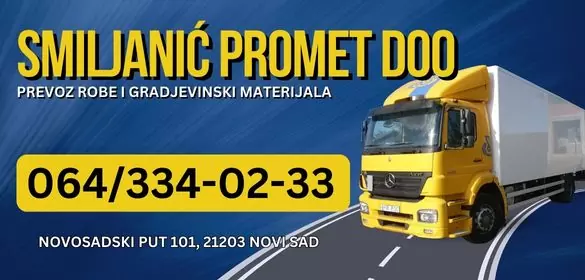 Prevoz robe i gradjevinski materijala Smiljanić Promet doo