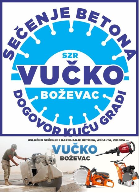 Dijamantsko sečenje betona, asfalta i zidova SZR Vučko