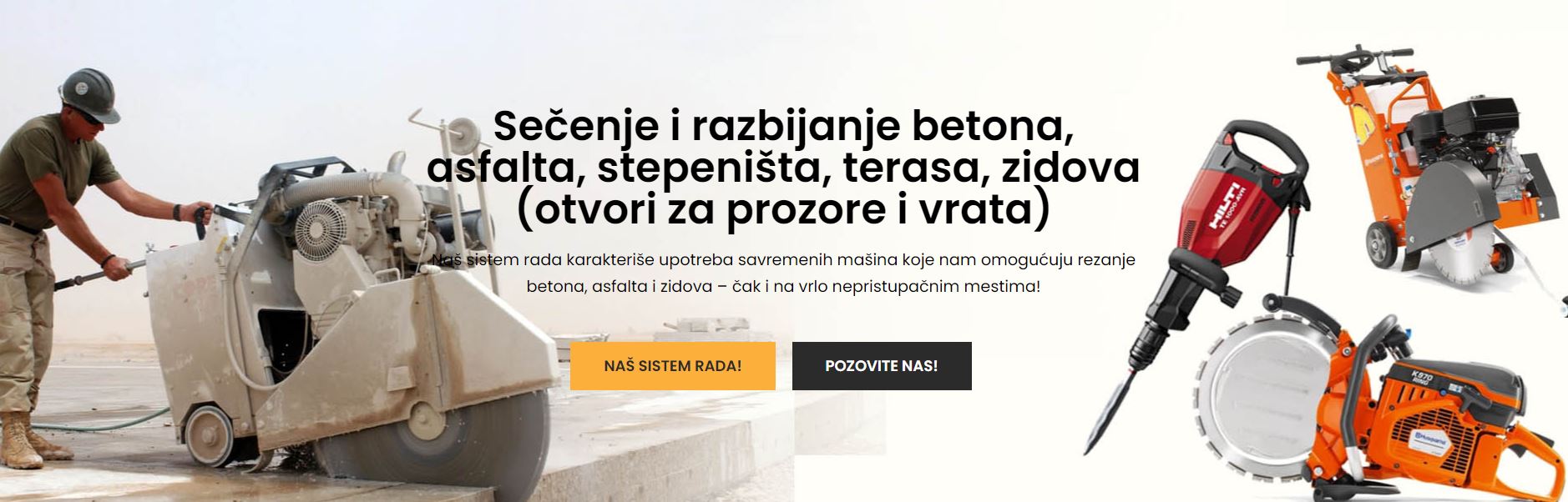 Dijamantsko sečenje betona, asfalta i zidova SZR Vučko