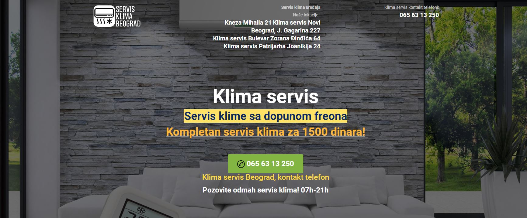 Servis klima sa dopunom freona Beograd