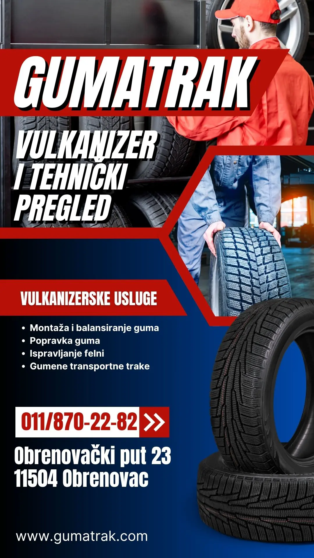 Vulkanizer i tehnički pregled Obrenovac Gumatrak doo