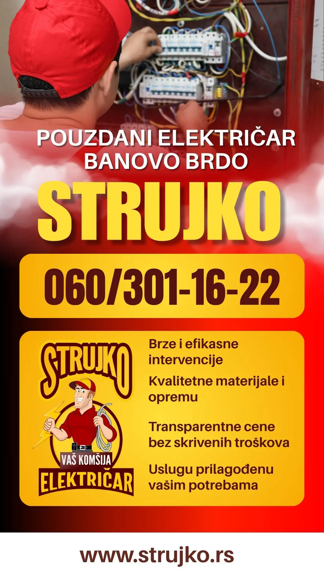 Pouzdani električar Banovo Brdo Strujko Beograd
