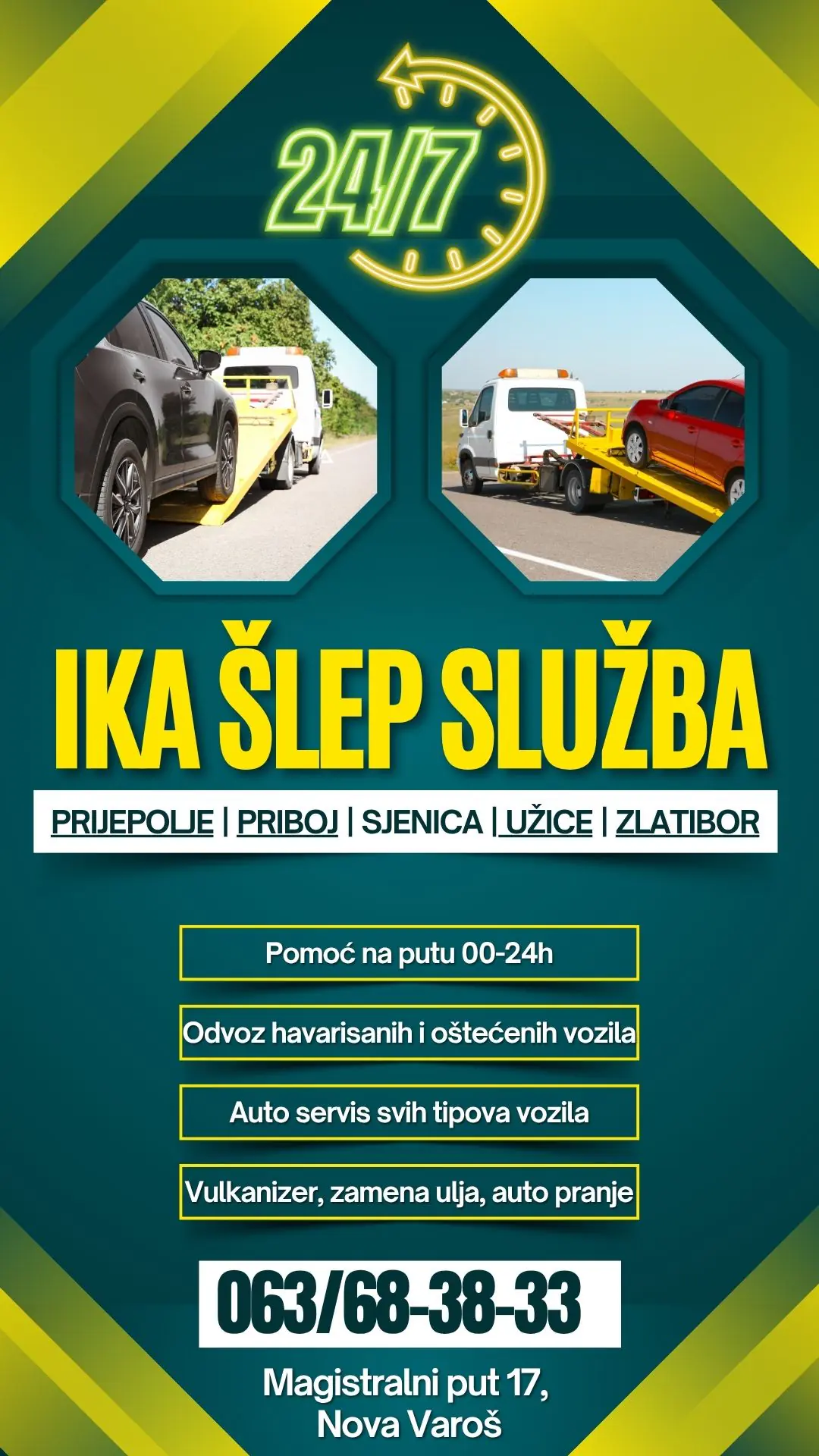Najpovoljnija šlep služba Nova Varoš IKA auto servis i šlep