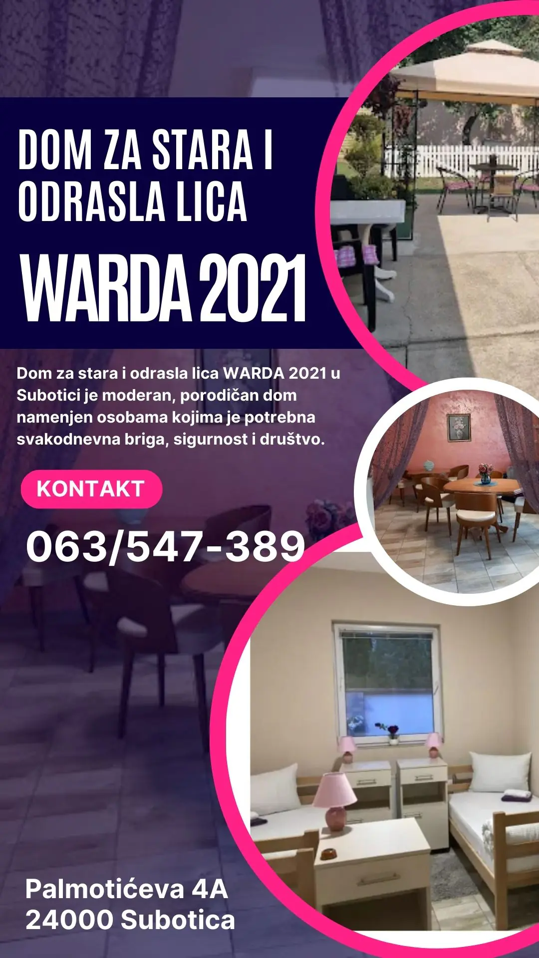 Dom za stara i odrasla lica Warda 2021