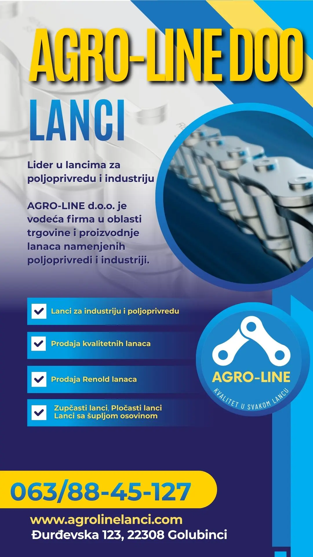 Prodaja lanaca Agro-Line doo Golubinci