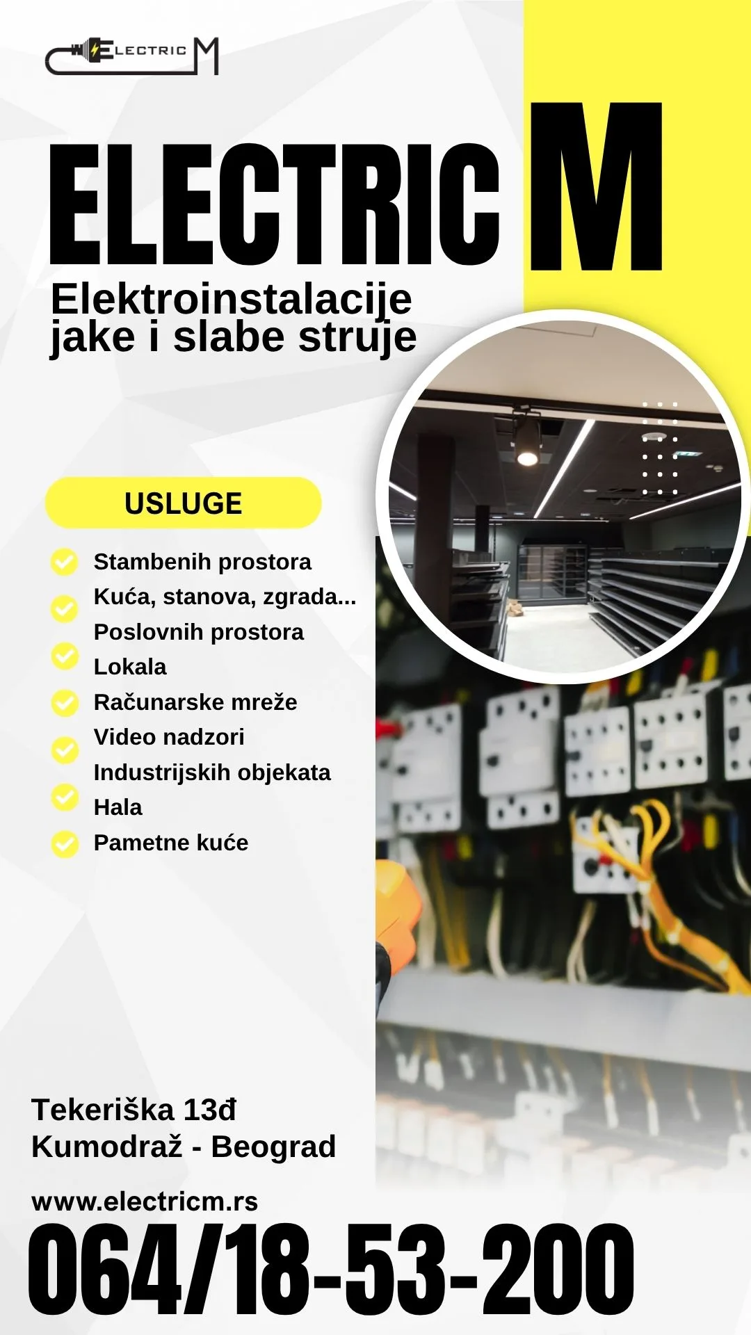 Elektroinstalacije, elektro radovi, električar Beograd Electric M