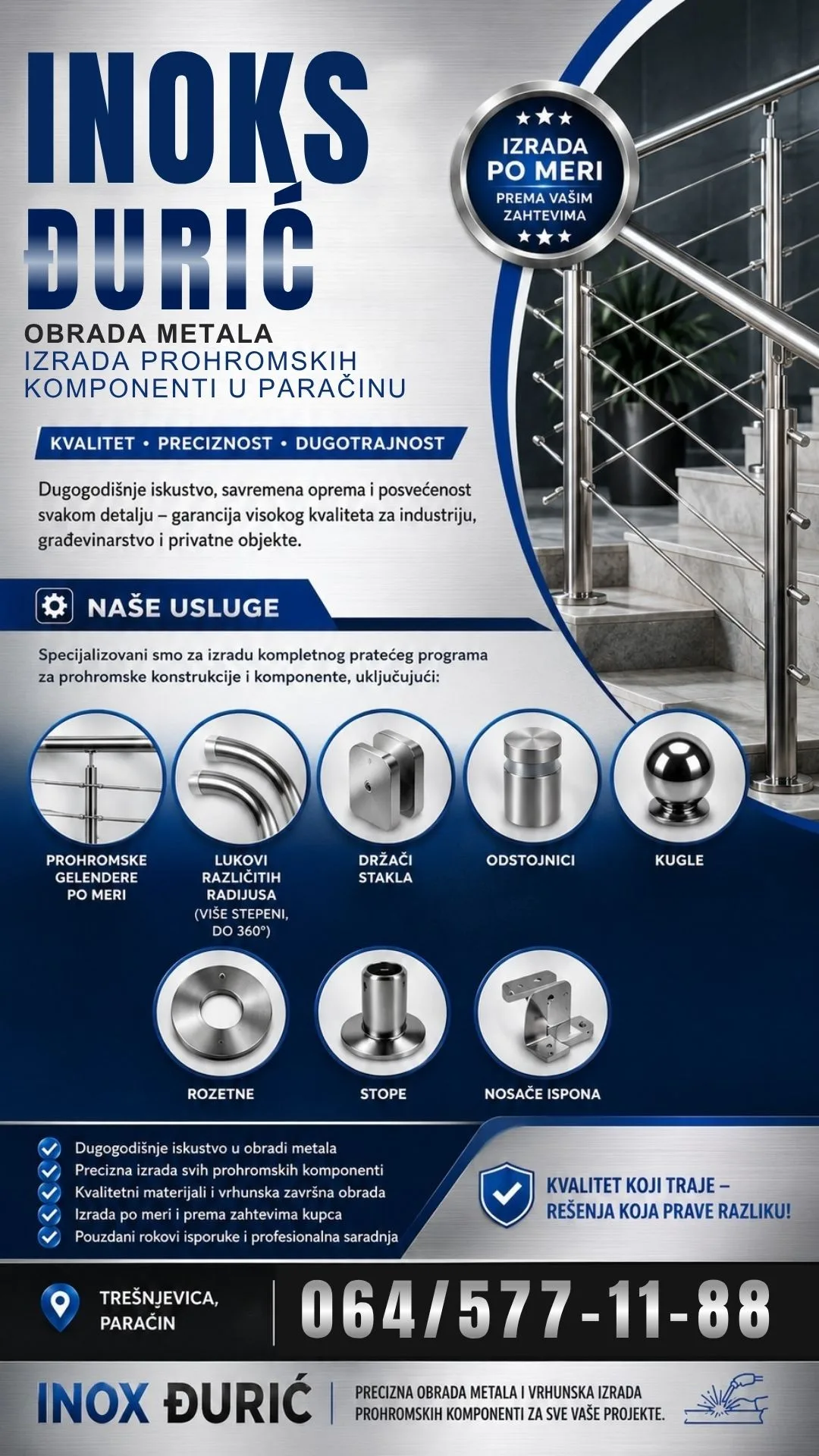 Obrada metala i izrada prohromskih komponenti u Paraćinu Inoks Đurić