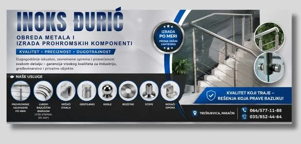 Obrada metala i izrada prohromskih komponenti u Paraćinu Inoks Đurić