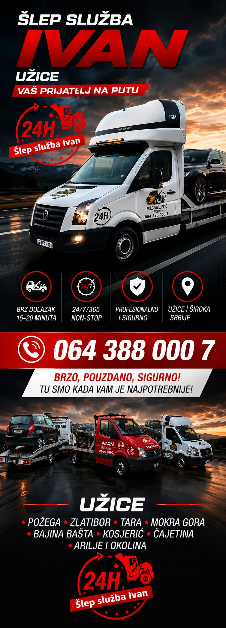 Šlep služba Užice Pomoć na putu 24/7 | IVAN