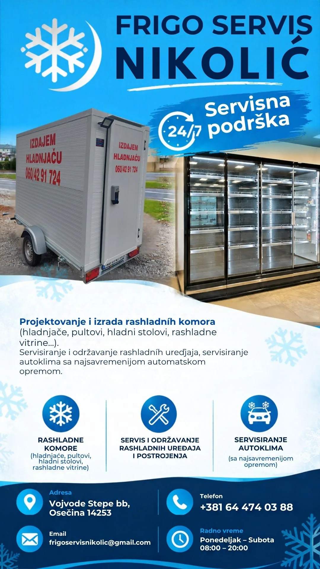 Servis i izrada rashladnih komora Valjevo