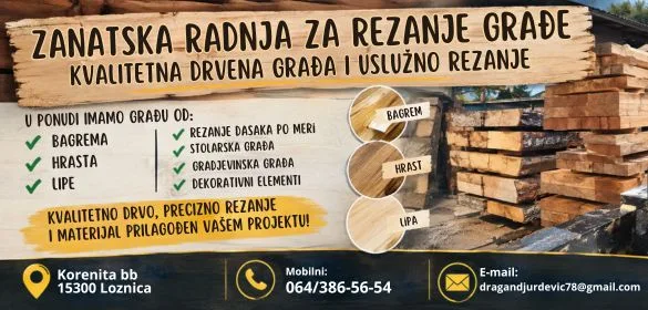 Uslužno rezanje gradje po meri Loznica Korenita